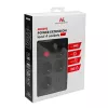 Steckdosenleiste MACLEAN MCE392 B — 4 Steckdosen, 3×USB, 110–240V, 2,1A, 2500W, 1,5 m Kabel, schwarz