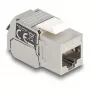 DeLOCK Keystone-Modul RJ45-Buchse auf LSA Kat.6A mit LED Silber-Weiß