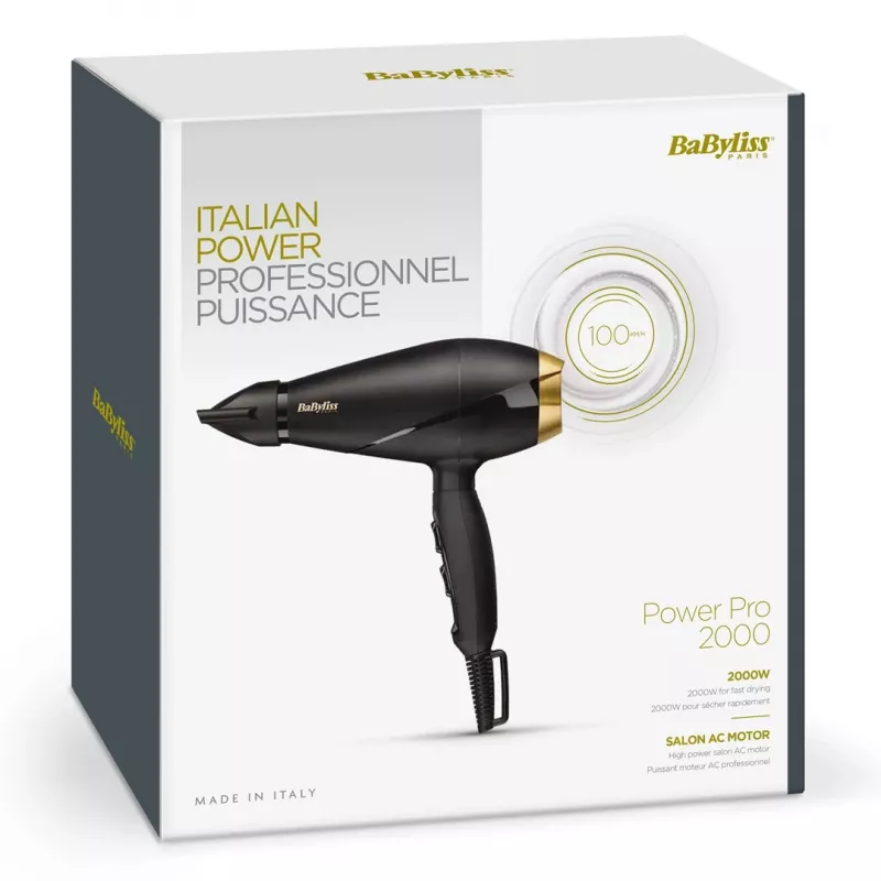 BaByliss 6704E Haartrockner 2000 W Schwarz, Gold