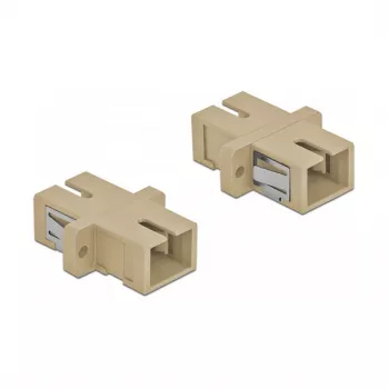 LWL-Steckverbinder SC Buchse–Buchse DELOCK 85993, beige, 4er-Pack