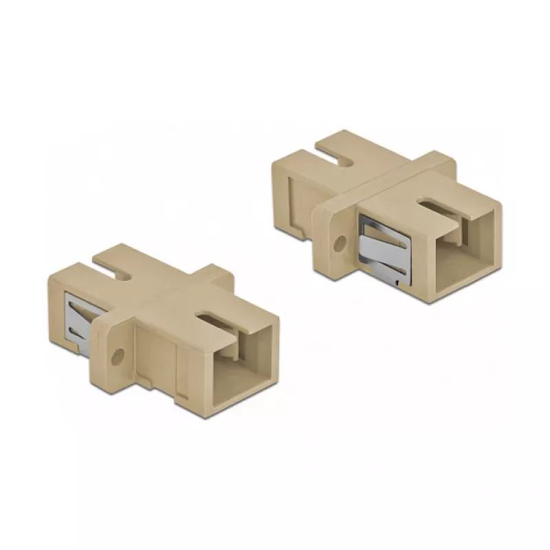 LWL-Steckverbinder SC Buchse–Buchse DELOCK 85993, beige, 4er-Pack