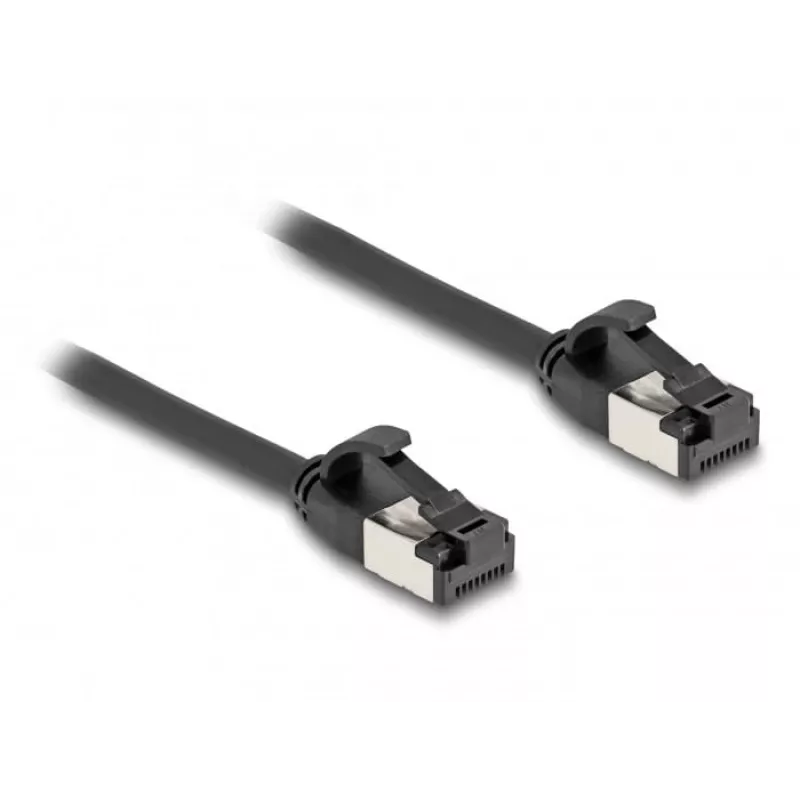 Netzwerkkabel DeLOCK RJ45 Kabel Stecker auf Stecker Cat.8.1 0,25 m Schwarz