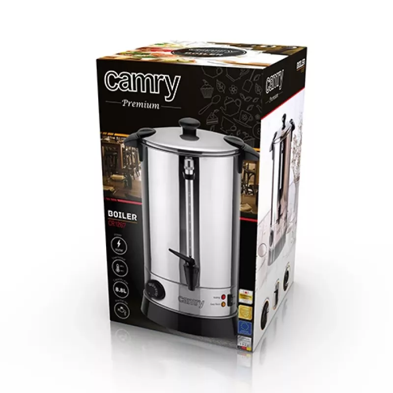 Camry CR 1267 Wasserkocher 8,8 L 980 W Schwarz, Edelstahl