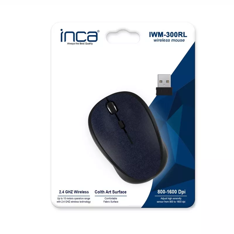 Cian Technology GmbH INCA Maus IWM-300RL Nano-USB Wireless 1600 DPI Textil BL Einzelhandel - Maus