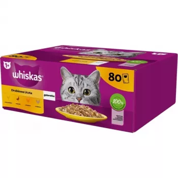 Nassfutterbeutel für Katzen Whiskas Pouch Gelee Geflügel 80×85 g