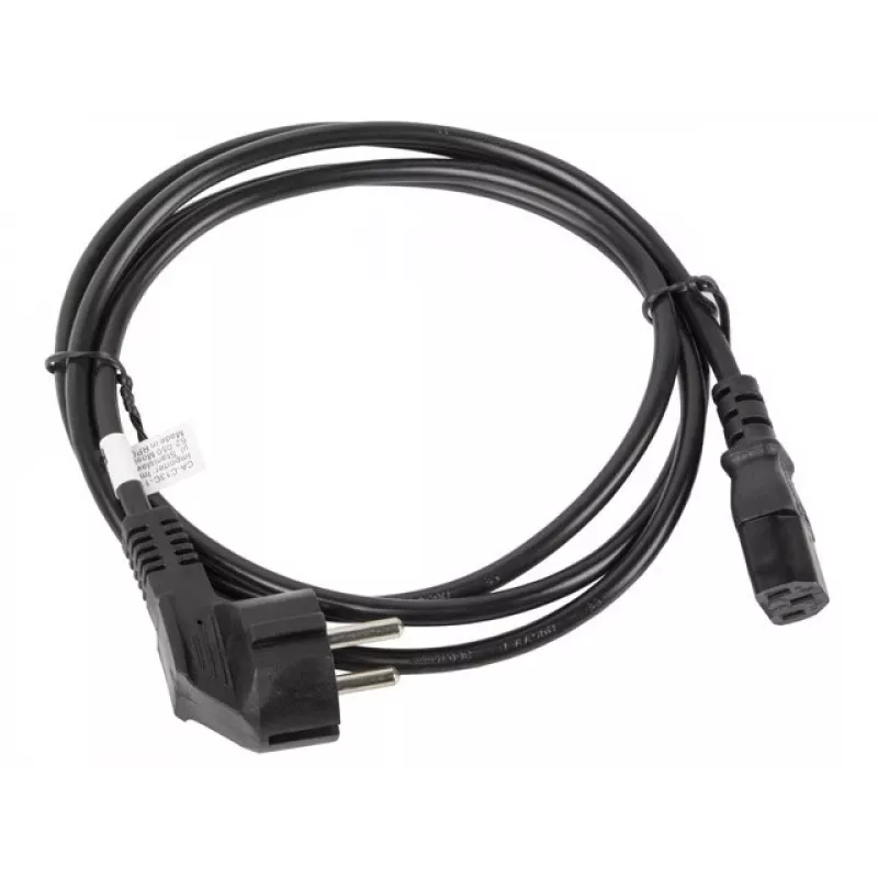 Netzkabel LANBERG CA-C13C-11CC-0018-BK — 1,8 m, C13-Kupplung auf CEE7/7, abgewinkelt C13