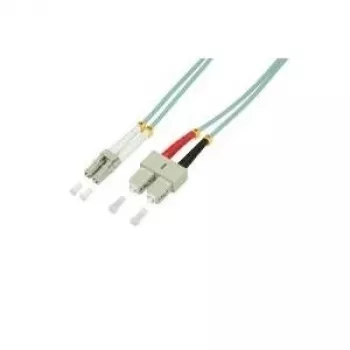 LogiLink - Patchkabel - SC Multimode (M) auf LC Multimode (M) - 2 m - Glasfaser - Duplex - 50/125 Mikrometer - OM3 - Halogenfrei - aquamarin