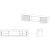 TV-Schrank Cama Meble TULA mit elektrischem Kamin, 1830×350×370 mm, weiße matte Oberseite und Rahmen