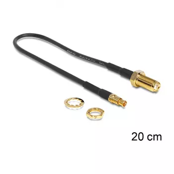 Koaxialkabel DeLOCK 88484 RG-174 0,2 m SMA TS-9 Schwarz