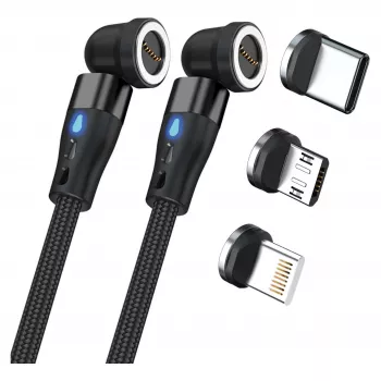 USB-Kabel RealPower MagneticCharge2 1m Schwarz Schnellladung Datenübertragung
