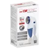 Fusselrasierer CLATRONIC TC 3759 – batteriebetrieben 2×AA, Edelstahlklinge und -folie Ø45 mm, blau/weiß