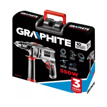 Graphite 58G725 Bohrmaschine 3000 RPM mit Schlüssel Grau
