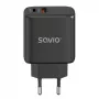 Outdoor-Ladegerät SAVIO LA-06/B USB Type-C 30W Power Delivery 1x USB-C Schwarz, 5–20V, 3A/9V, 3A/5V, 3A/12V, 2,1A
