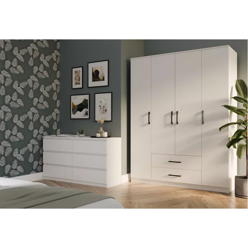 Topeshop ROMANA 160 BIEL KPLB bedroom wardrobe/closet 11 shelves 4 Tür(s) weiß