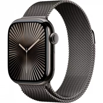 APPLE Watch Series 10 GPS + Cellular 42mm Titan Gehäuse in Schiefer mit Milanese Loop in Schiefer