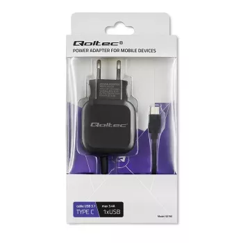 Qoltec 50190 Ladegerät für Mobilgeräte, Handy, Tablet, Telefon, Universal