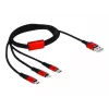 DeLOCK - Kabel nur zum Laden - Lightning / USB - USB (M) auf Micro-USB Typ B, Lightning, USB-C (M) - 1,0 m - Geschirmt - Schwarz (85892)