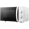 Mikrowellenherd, Volumen 20L, mechanische Steuerung, 800W, 5 Leistungsstufen, LED-Beleuchtung, Auftaufunktion, Signal bei Garzeitende, Farbe: Weiß