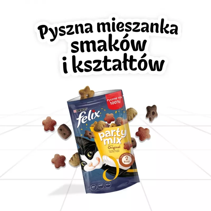 Katzenfutterbeutel Felix Party Mix Original 60 g — erwachsene Katzen, Beutel