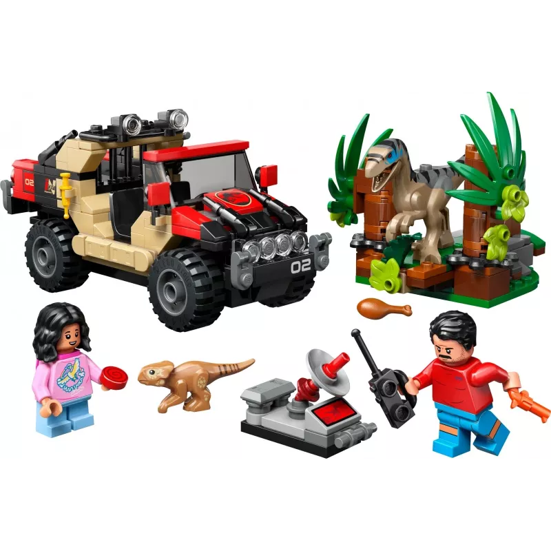 Bauset LEGO Jurassic World 76972 Raptor Off-Road Escape, 285 Teile, 2 Minifiguren, Alter 6+