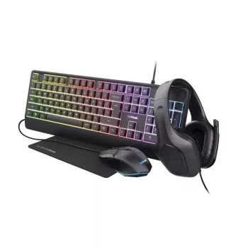 Trust GXT 792 QUADROX Tastatur Maus inklusive Gaming USB QWERTY US English Schwarz