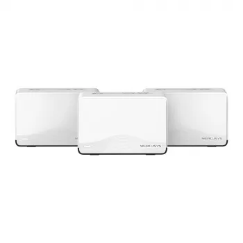 Mesh-System MERCUSYS Halo H27BE (3er-Pack) Dualband 2,4/5 GHz Wi‑Fi 6, 3568 Mbit/s insgesamt, 3x LAN-Ports, interne Antennen, weiß