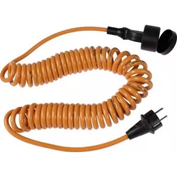 AS Schwabe 70413 Spiralkabel, dehnbar 1–5 m, H07BQ-F 3G1,5, 230 V, orange