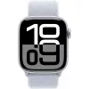 Apple Watch Series 10 Aluminiumgehäuse GPS + Cellular 42 mm Silber Sport Loop Blau cloud