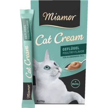 MIAMOR Katzencreme Geflügel - Katzenleckerlis - 6x15g