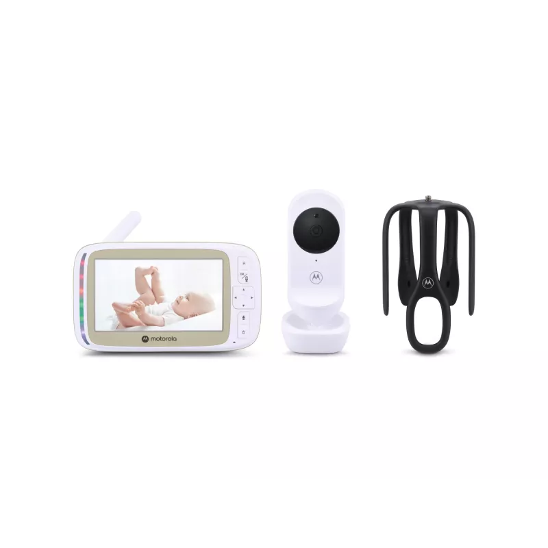 Motorola 5,0 inch Wi-Fi Video Baby Monitor mit Stargrip-Bettbefestigung | VM45 Connect | Weiß