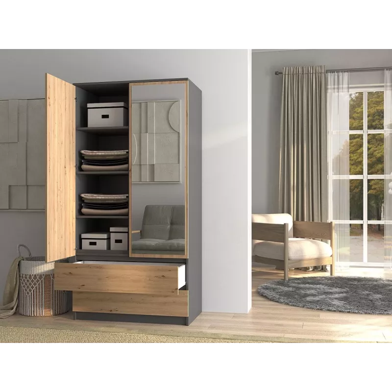 Topeshop SZAFA MALWA AN/AR L bedroom wardrobe/closet 5 shelves 2 Tür(s)