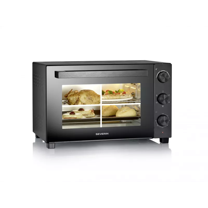 Freistehender Tisch-Elektrobackofen SEVERIN TO 2076 — 46 L, 1800 W, freistehend, schwarz, 515×420×365 mm