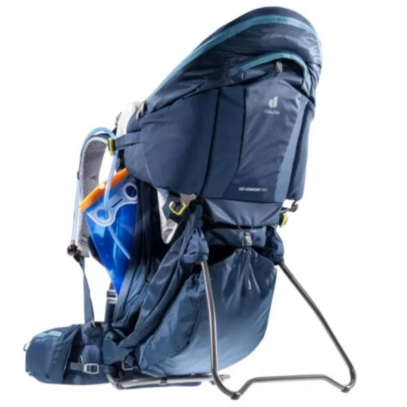 Baby-Trage-Rucksack Deuter Kid Comfort Pro, blau, Polyamid, max. 22 kg, Sonnenschutz, Seitentasche