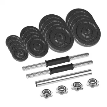 REBEL ACTIVE Verstellbare Hanteln im Koffer 30 kg mit Stange