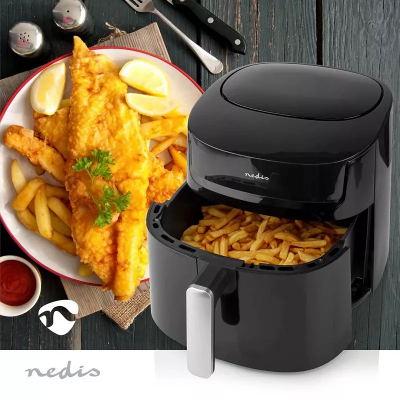 Nedis KAAF170BK Fritteuse Einzeln 7,2 l Standgerät 1800 W Heißluftfritteuse Schwarz
