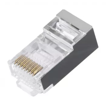 LANBERG RJ-45-Steckverbinder PLS-5000EZ, Cat5e, F/UTP (FTP), Grau, 100 Stück
