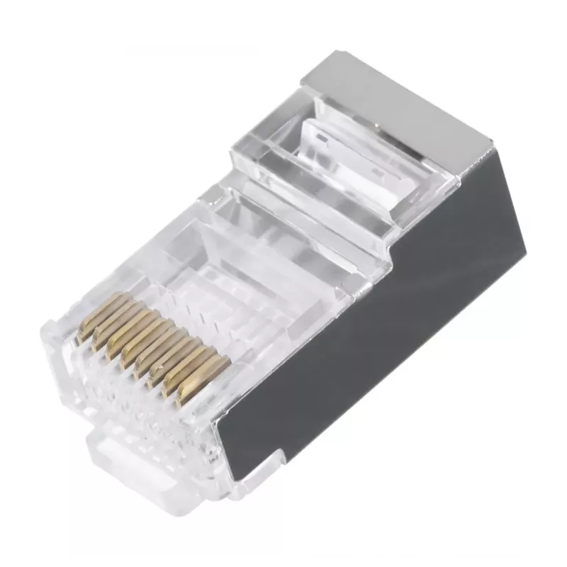 LANBERG RJ-45-Steckverbinder PLS-5000EZ, Cat5e, F/UTP (FTP), Grau, 100 Stück