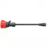 go-e Adapter für Gemini flex 22 kW, CEE Rot Dreiphasenstrom 32A > Haushaltssteckdose (schwarz, 30 cm)