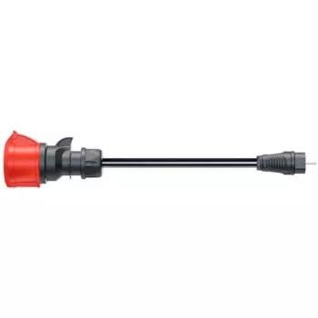 go-e Adapter für Gemini flex 22 kW, CEE Rot Dreiphasenstrom 32A > Haushaltssteckdose (schwarz, 30 cm)