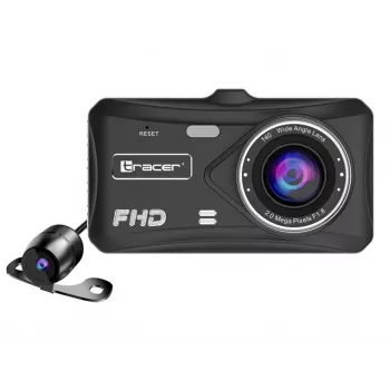 Dashcam TRACER 4TS Full HD Dual-Channel-Dashcam, 2 MP Hauptkamera, 0,4 MP Innenkamera, 140°/60° Winkel, 4 Zoll IPS-Anzeige, 150 mAh Akku, Aluminiumgehäuse, Parkassistent