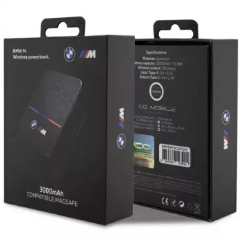 Tragbare BMW Powerbank induktiv BMPBMS3K22PGVK5W 3000mAh
