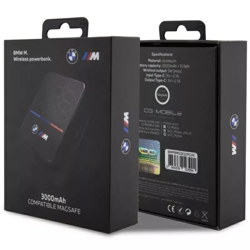 Tragbare BMW Powerbank induktiv BMPBMS3K22PGVK5W 3000mAh
