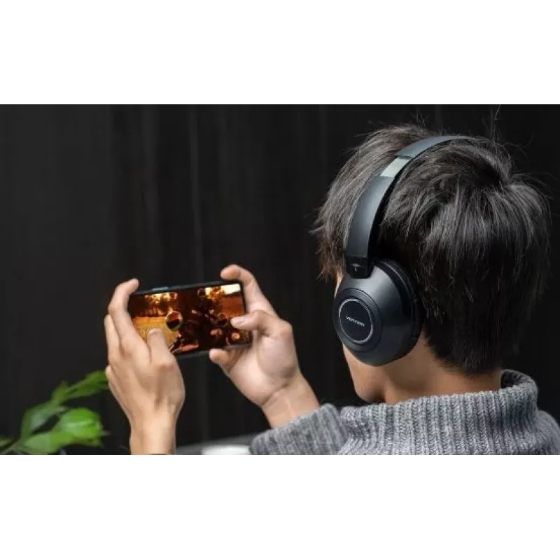 Headset Vention NBBB0 SoundMate S11 — kabellose Bluetooth 5.3 Ohrbügel-Kopfhörer, Ladecase 400 mAh, bis zu 20 h, schwarz