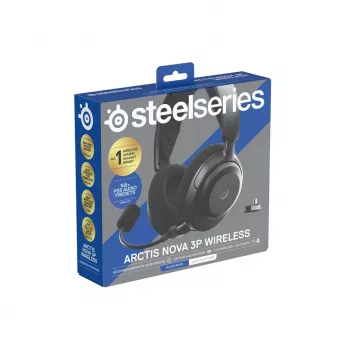 Headset STEELSERIES Arctis Nova 3P Wireless Bluetooth Circumaural Head-band, 20–22000 Hz, 260 g, Schwarz