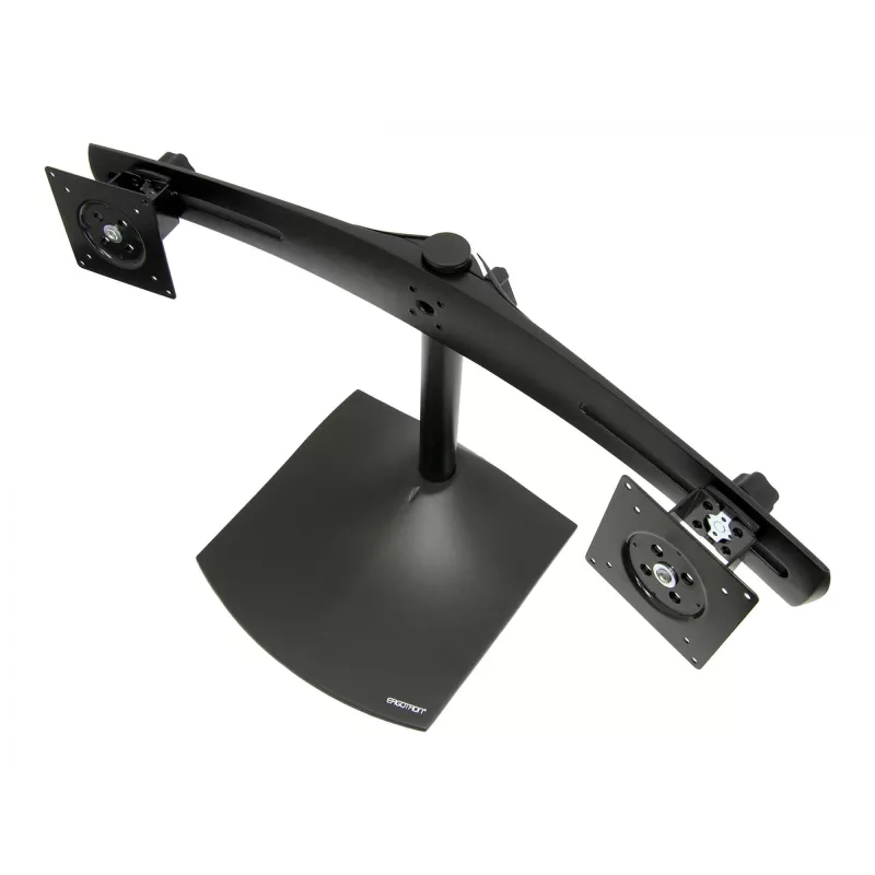 Ergotron DS100 – Standfuß – horizontal – für 2 LCD-Displays – Aluminium, Stahl – Schwarz – Bildschirmgröße: bis 61 cm (bis 24 Zoll)