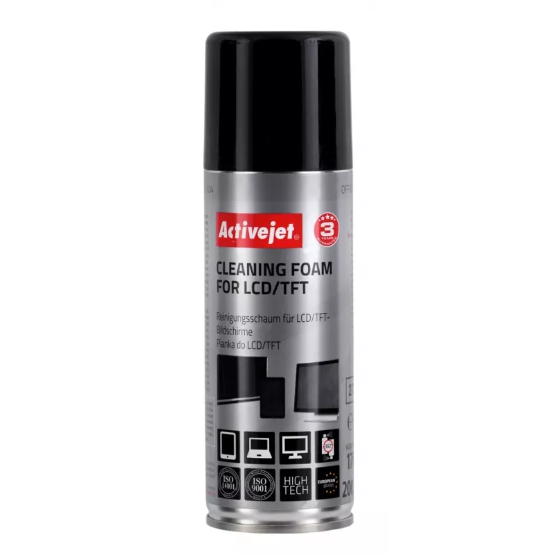 Activejet AOC-104 LCD/TFT-Bildschirm-Reinigungsschaum, 200 ml