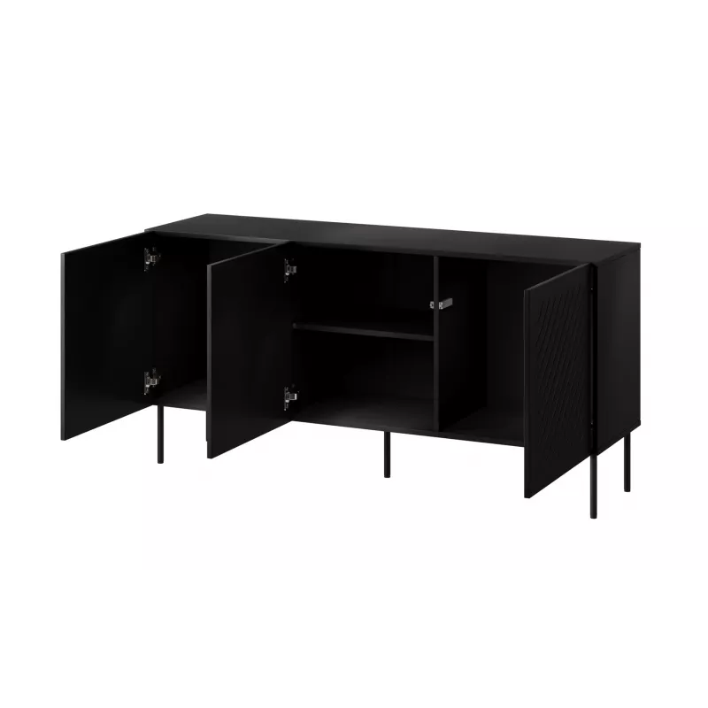 SIENA Kommode 150.5x40x75 matt schwarz