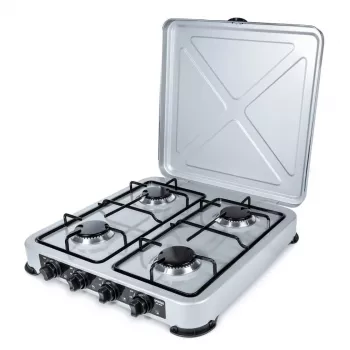 PROMIS KG400 Vierflammen-Gasherd, Silber-Finish
