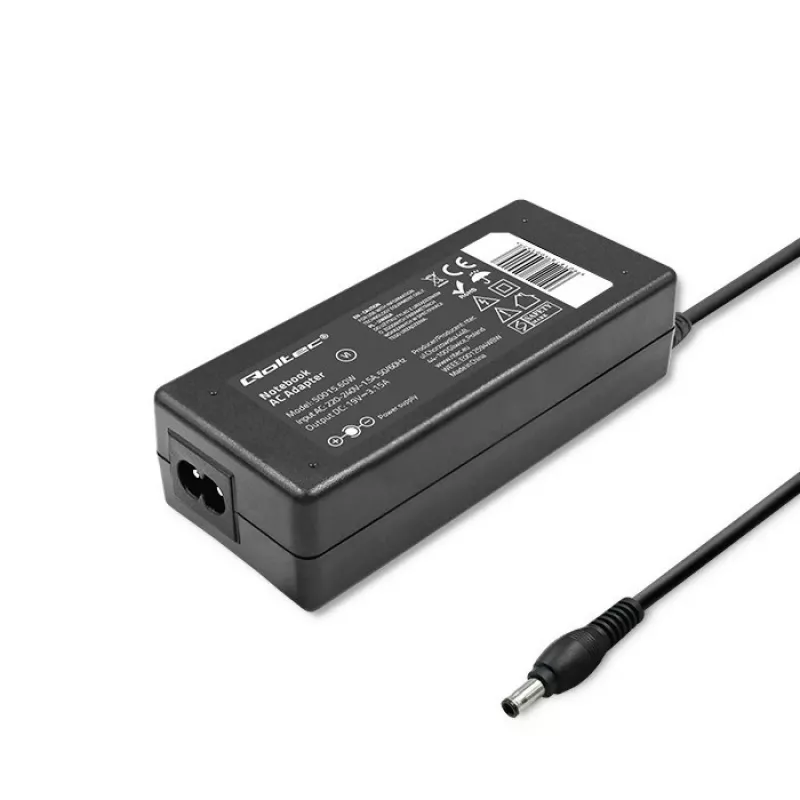 Qoltec 50015.60W Netzteil für Samsung | 60W | 19V | 3,15A | 5,5*3,5+Pin | inkl. Netzkabel