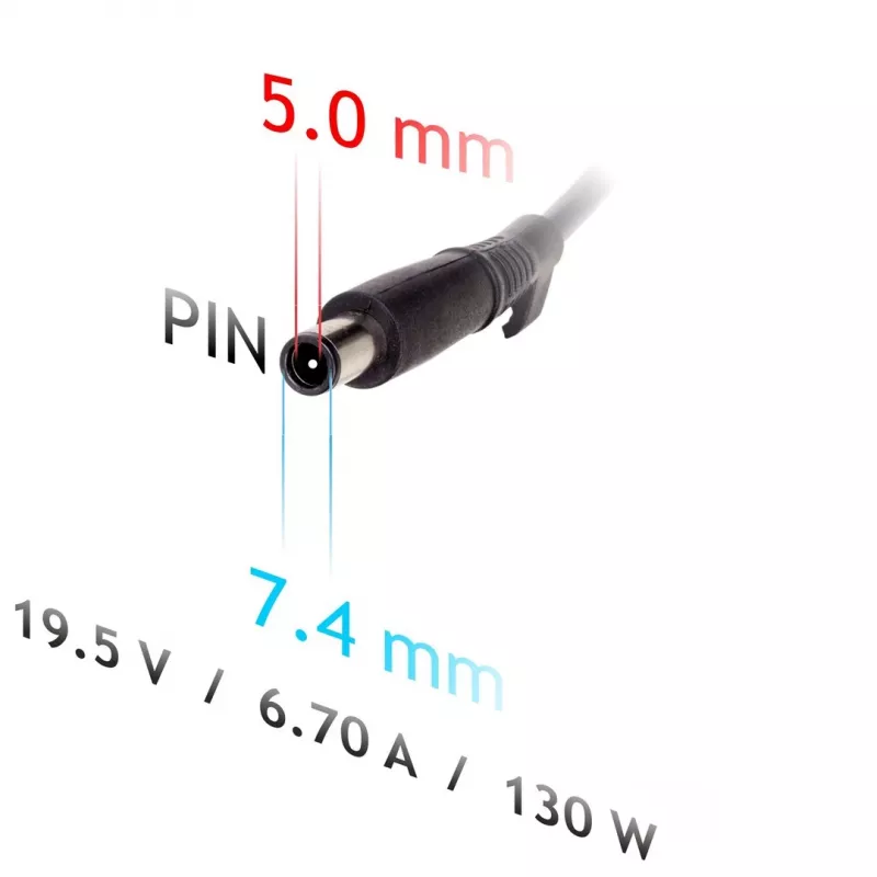 Netzteil Akyga AK-ND-57 für Laptops 19,5 V 130 W 6,7 A, Eingang 100–250 V, für den Innenbereich, schwarz